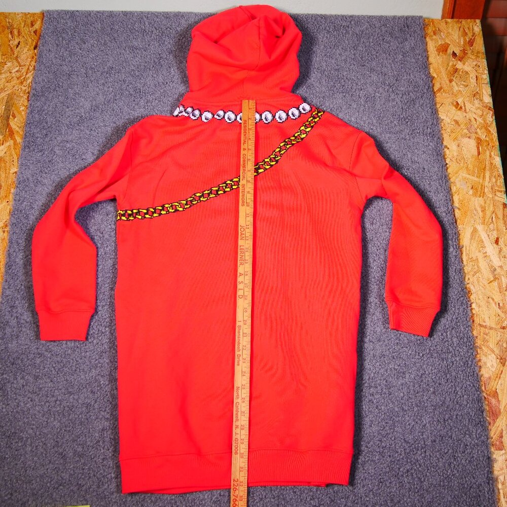 Moschino Pixel Capsule Short Hooded Dress In Red - Picture 8 of 8
